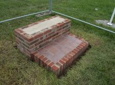 The completed plinth waiting for the marble top and memorial plaque